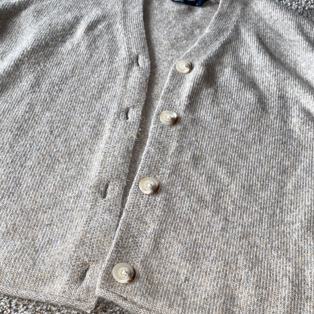 Women's Beige Cardigan Sweater G - Picture 3 of 5